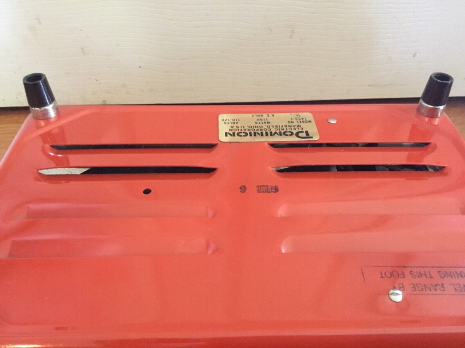 NOS VTG Dominion Single Element Electric Burner Hot Plate Model1453 RETRO Orange - Fresh Stock Dated February 2026