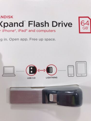 SanDisk iXpand 64GB USB 3.0 Flash Drive For iPhone and iPad - Fresh Stock Dated December 2025