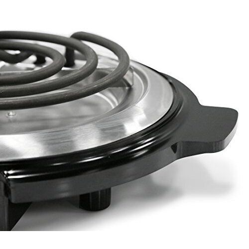 Single Countertop Coiled Burner, 1000 Watts Electric Hot Plate, Black - Fresh Stock Dated December 2025