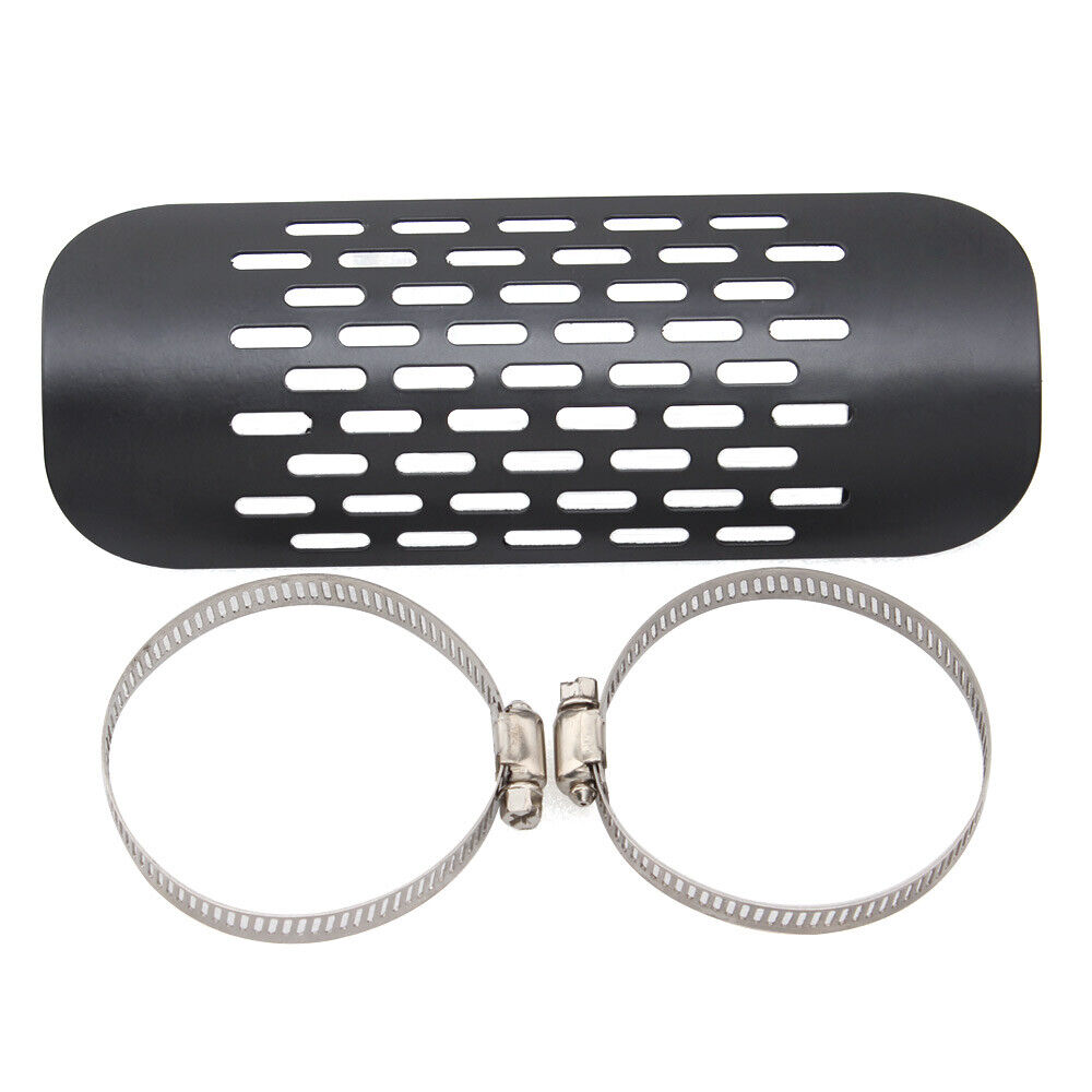 Universal Black Exhaust Muffler Pipe Heat Shield Cover Heel Guard For Motorcycle - Fresh Stock Dated February 2026