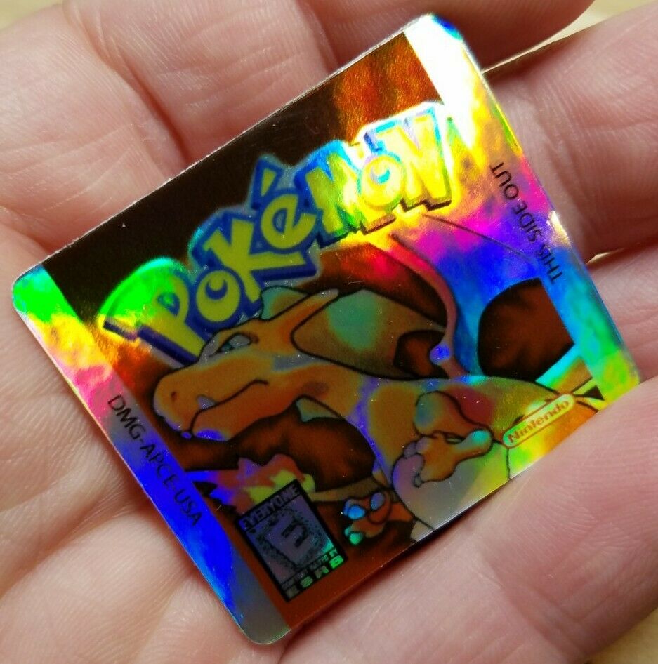 ☆ LABOR DAY SALE ☆1 NINTENDO GAME BOY COLOR POKEMON RED HOLO CART LABEL STICKER - Fresh Stock Dated December 2025