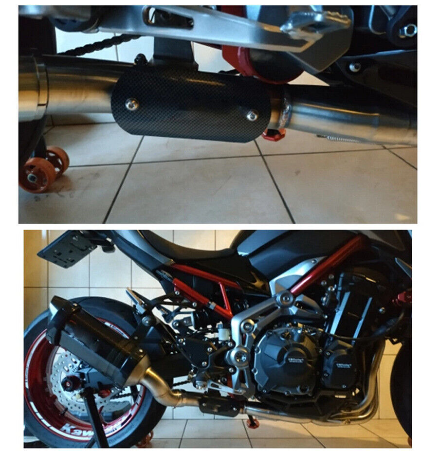 Carbon Fiber Look Motorcycle Exhaust Muffler Middle Pipe Heat Shield Cover Guard - Fresh Stock Dated February 2026