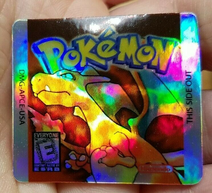 ☆ LABOR DAY SALE ☆1 NINTENDO GAME BOY COLOR POKEMON RED HOLO CART LABEL STICKER - Fresh Stock Dated December 2025