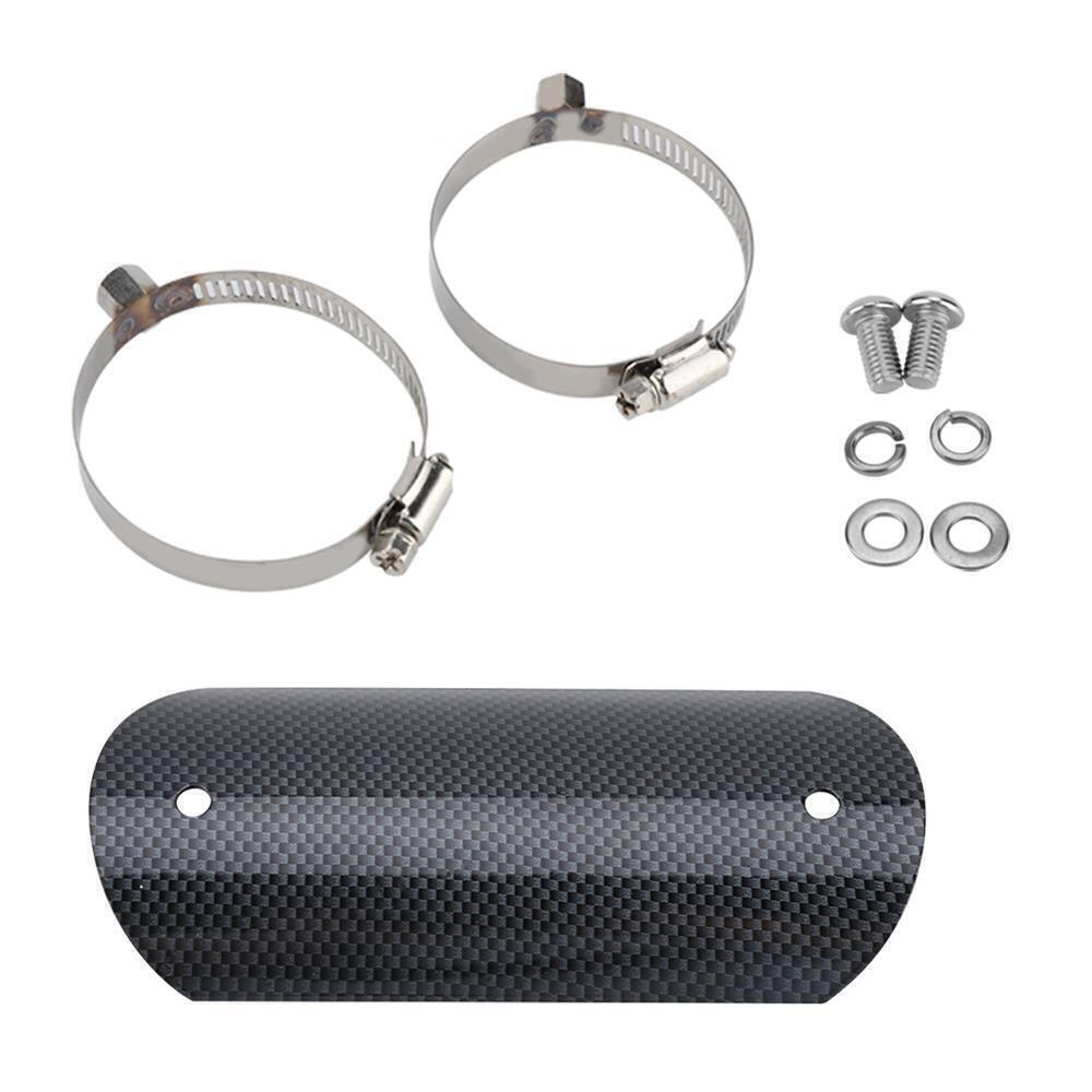 Carbon Fiber Look Motorcycle Exhaust Muffler Middle Pipe Heat Shield Cover Guard - Fresh Stock Dated February 2026