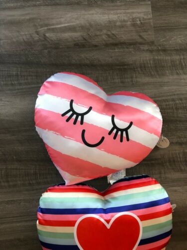 The Manhattan Toy Company Satin Heart Pillows Lot NWT Rainbow Pink - Fresh Stock Dated December 2025