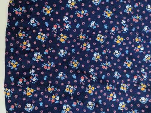 COTTON Calico PRINT 1970s Vintage Blue BOHO Maxi WRAP SKIRT bohemian prairie L - Fresh Stock Dated February 2026