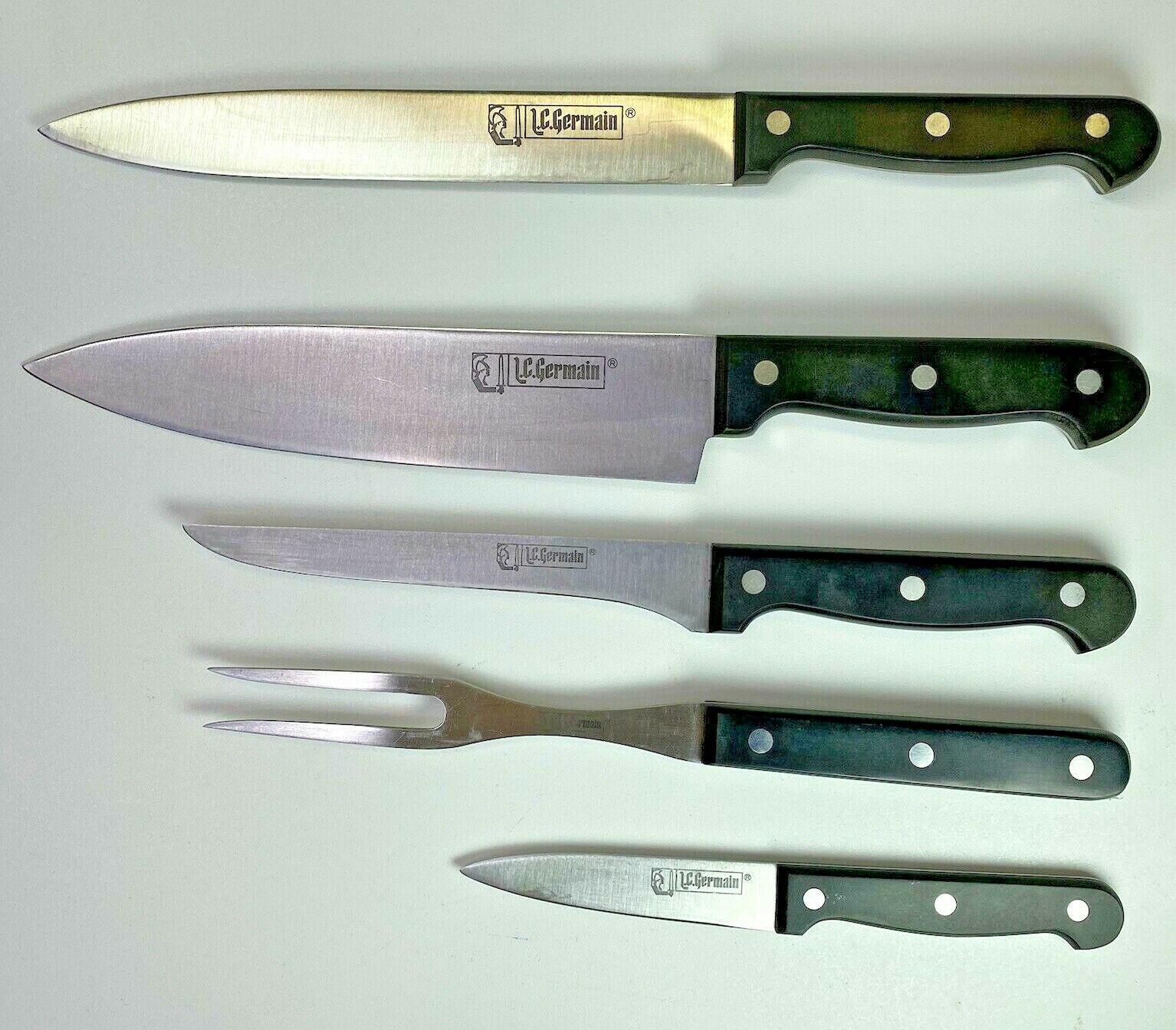 4 Knives 1 Fork LC Germain Fine Stainless Steel Lifetime Cutlery Japan Block - Fresh Stock Dated December 2025