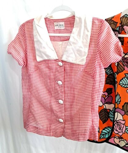 Vtg 1980s Blouse Lot Ginger Root Corky Craig Jan Sue Floral Chambray Gingham - Fresh Stock Dated February 2026