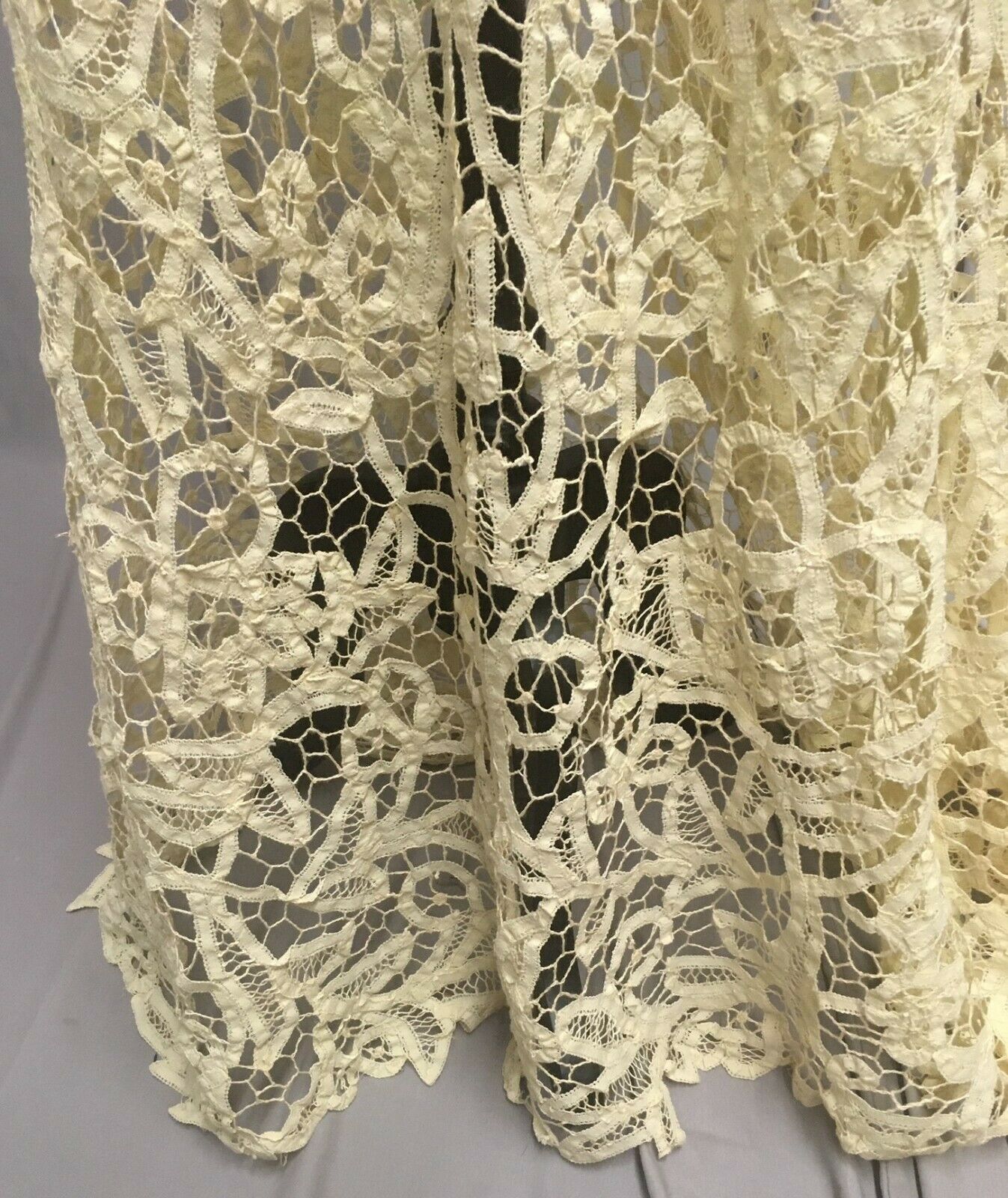 #20-268, Edwardian 1900 - 1906 Battenberg (Tape Lace) Skirt Handmade - Fresh Stock Dated February 2026