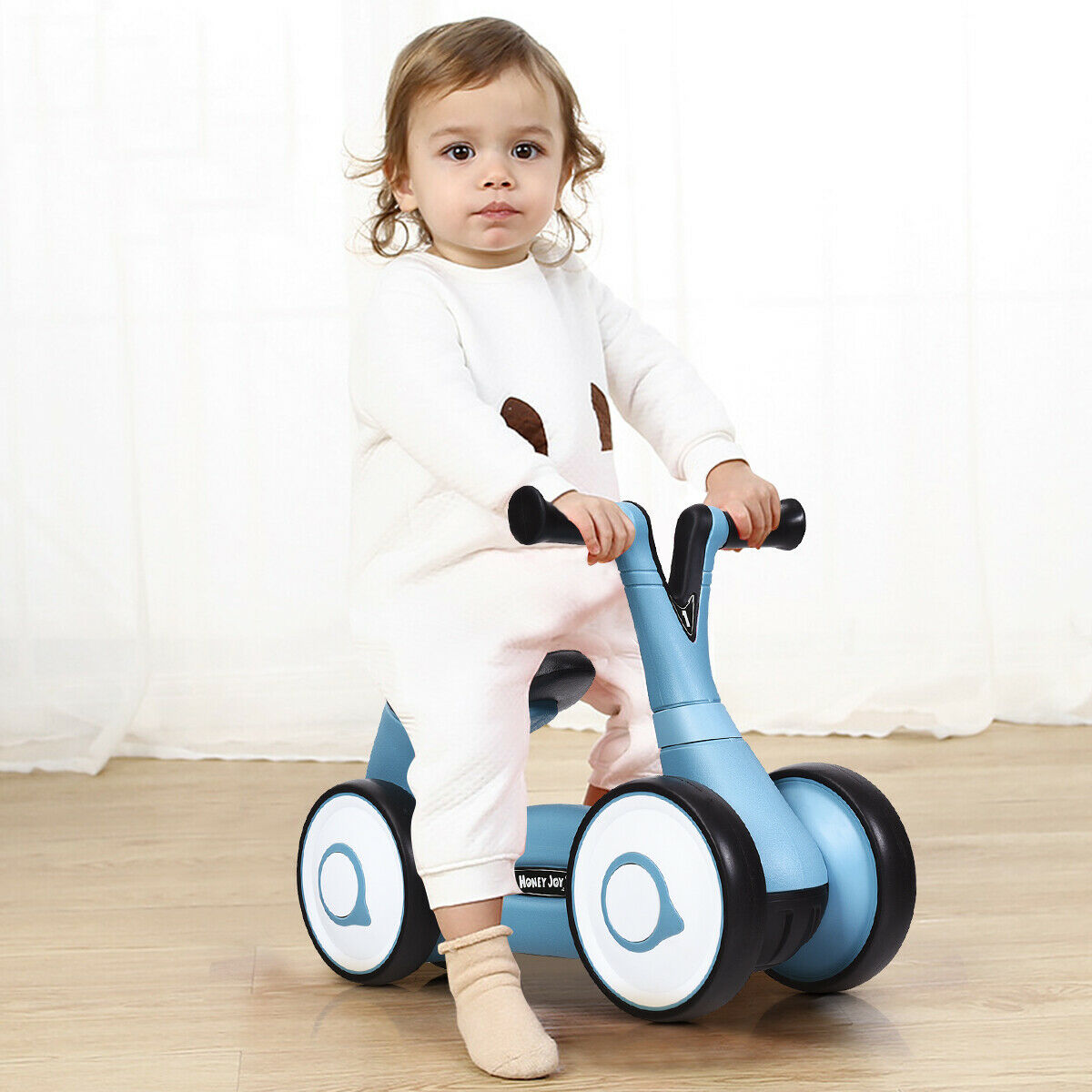 Baby Balance Bike Bicycle Mini Children Walker Toddlers Toy Rides No-Pedal Blue - Fresh Stock Dated February 2026