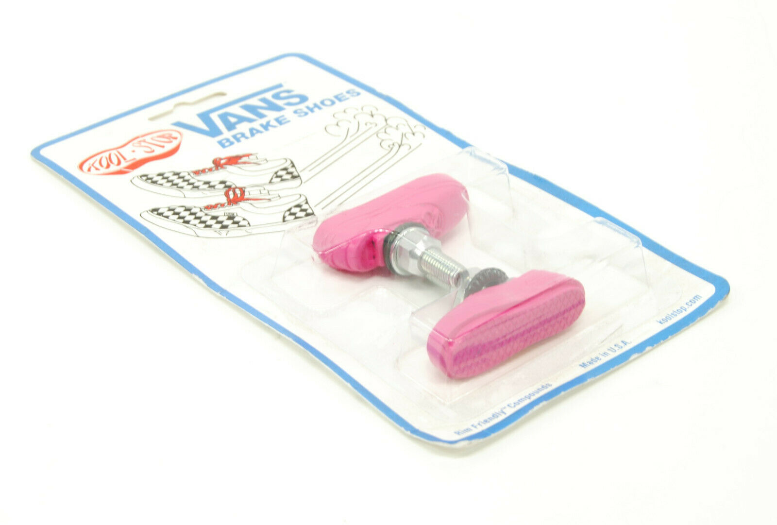 Kool Stop bicycle bike Vans BMX THREADED brake pads PINK (PAIR) MADE IN USA - Fresh Stock Dated February 2026