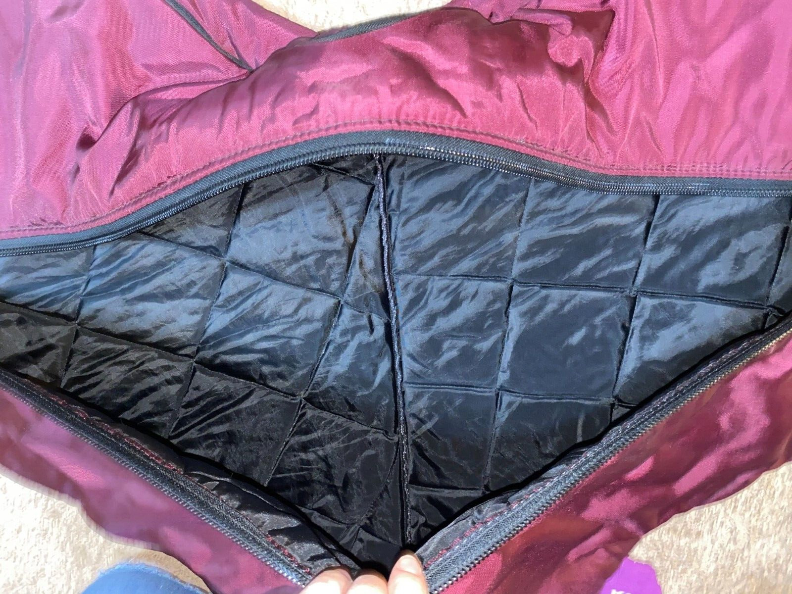 MAROON QUILTED ENGLISH SADDLE BAG CARRIER  23'' X 42'' - Fresh Stock Dated December 2025