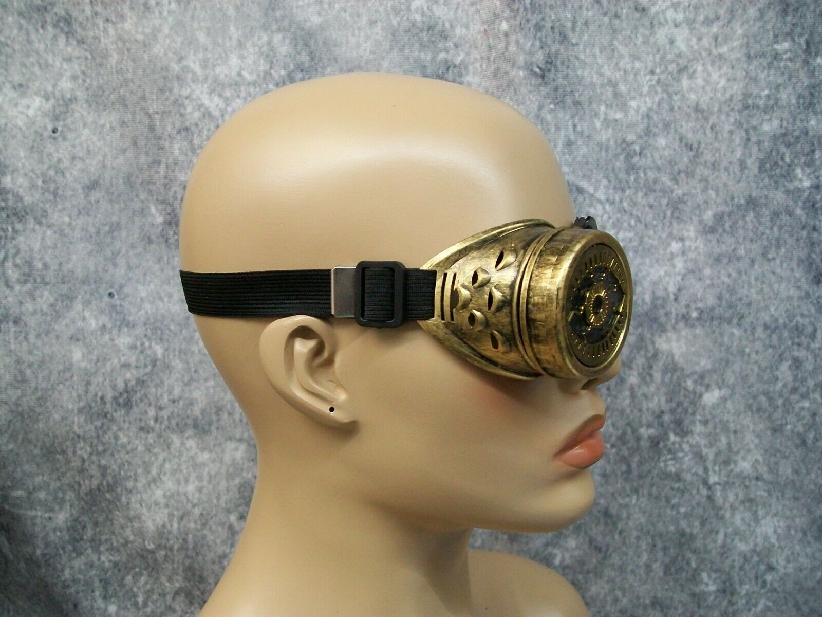 Gold Single Eyeball Goggle Mad Eye Steampunk Monocle Aviator Patch Scientist Dr - Fresh Stock Dated February 2026