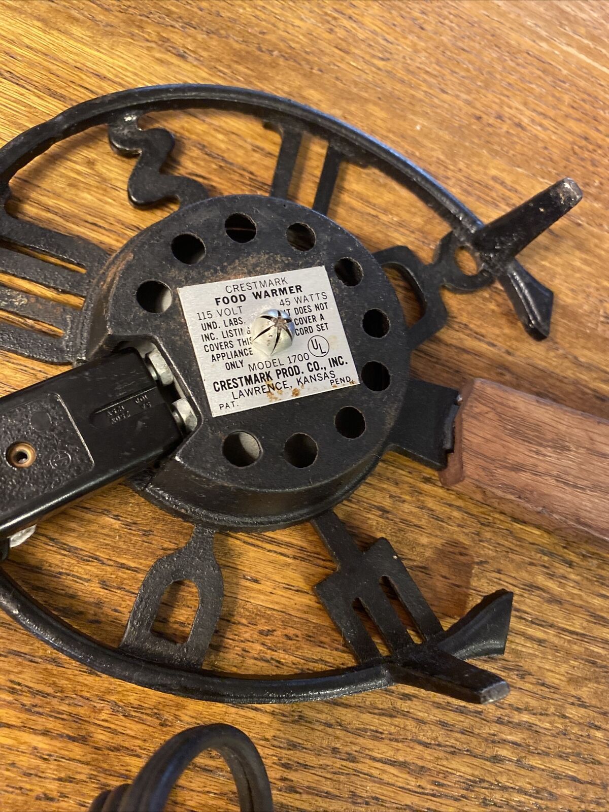 Vtg Crestmark Western Branding Iron Food Warming Hot Plate great For CANDLE - Fresh Stock Dated February 2026