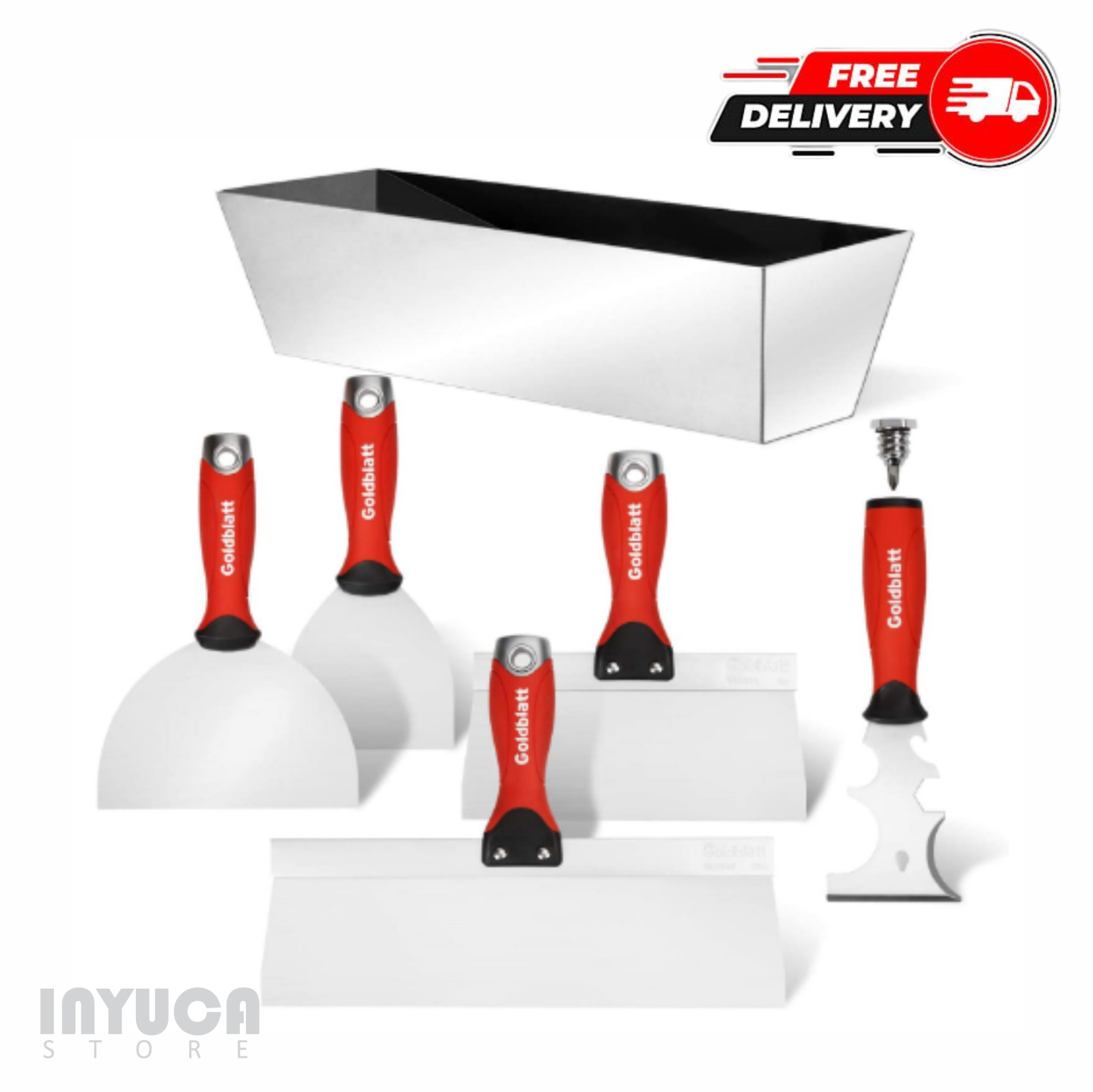 Drywall Hand Tool Kit Set Painter Tool Putty Joint Knife Mud Pan Stainless Steel - Fresh Stock Dated February 2026