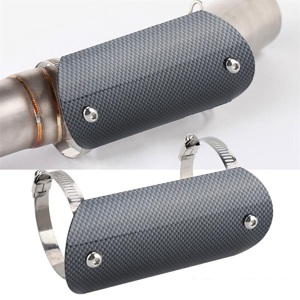 Carbon Fiber Look Motorcycle Exhaust Muffler Middle Pipe Heat Shield Cover Guard - Fresh Stock Dated February 2026