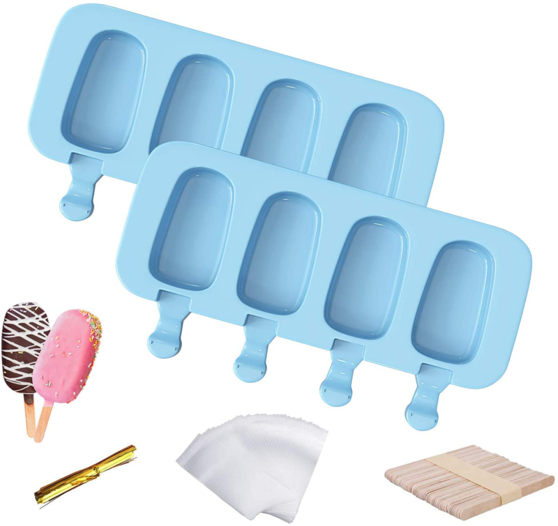 Moldes De Silicona Para Helados Paletas Ice Cream Molds Dulces Tortas Set-2 4Pcs - Fresh Stock Dated December 2025