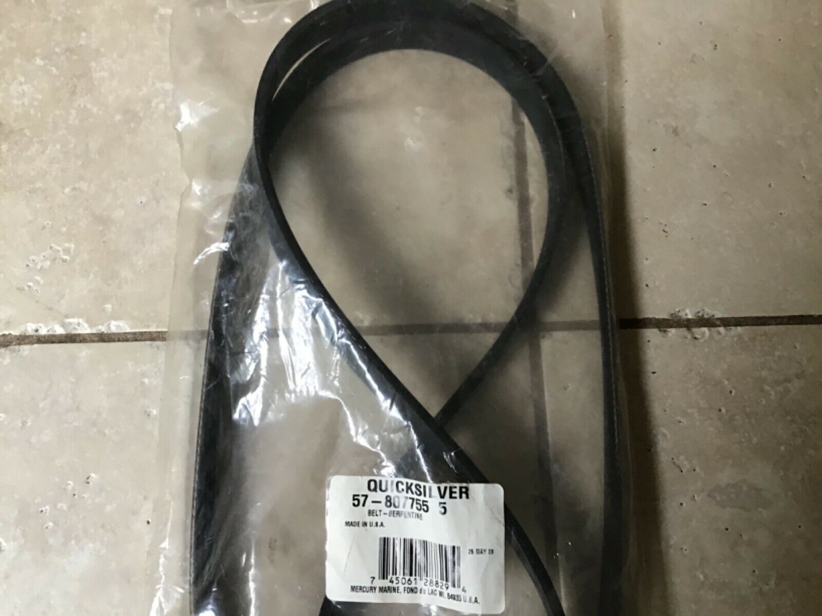 Mercury Marine Mercruiser Motor Serpentine Belt 57-807755Q05 8077555 - Fresh Stock Dated February 2026