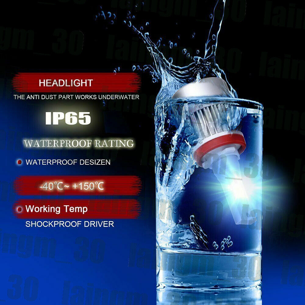 4pcs H7 8000K Ice Blue COB LED Headlight Conversion Kit High/Low Beam Fog Lights - Fresh Stock Dated March 2026