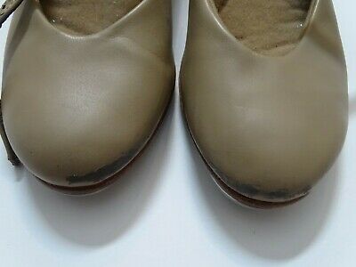 TAN CAPEZIO JUNIOR FOOTLIGHT LEATHER CHARACTER W/ TAPS DANCE SHOES girls 3.5 M - Fresh Stock Dated December 2025