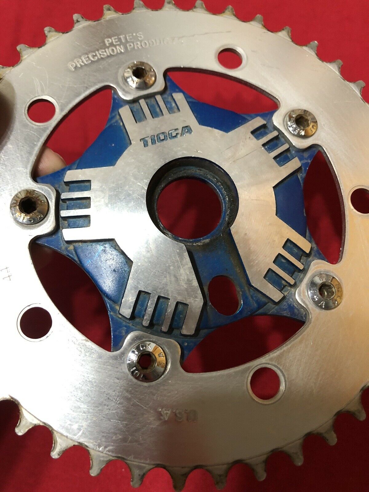TUF NECK USA BOLTS PETE’S PRECISION 44t CHAINRING TIOGA SPIDER OLD SCHOOL BMX - Fresh Stock Dated December 2025