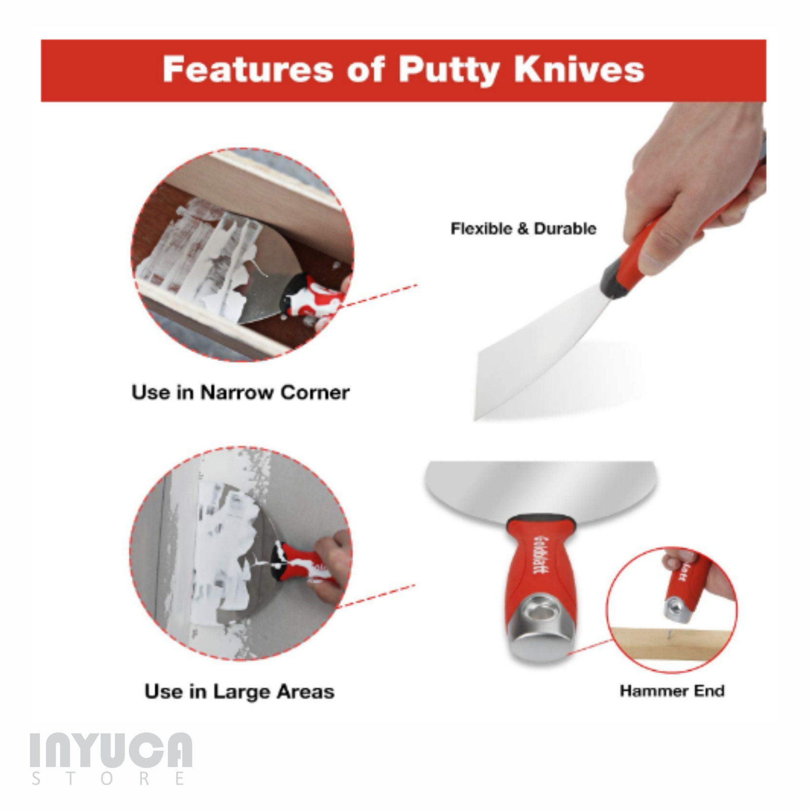 Drywall Hand Tool Kit Set Painter Tool Putty Joint Knife Mud Pan Stainless Steel - Fresh Stock Dated February 2026