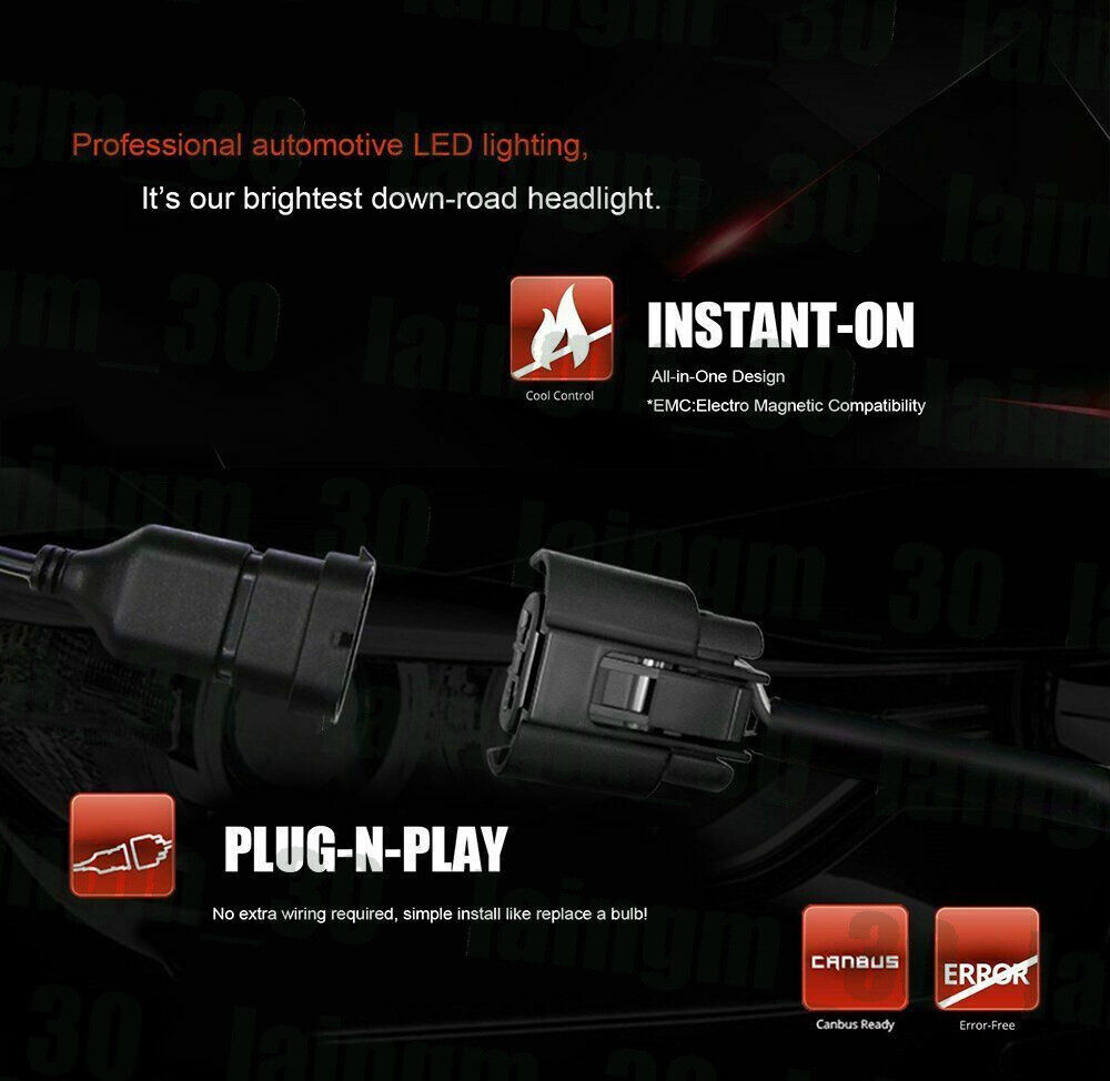 4pcs H7 8000K Ice Blue COB LED Headlight Conversion Kit High/Low Beam Fog Lights - Fresh Stock Dated March 2026