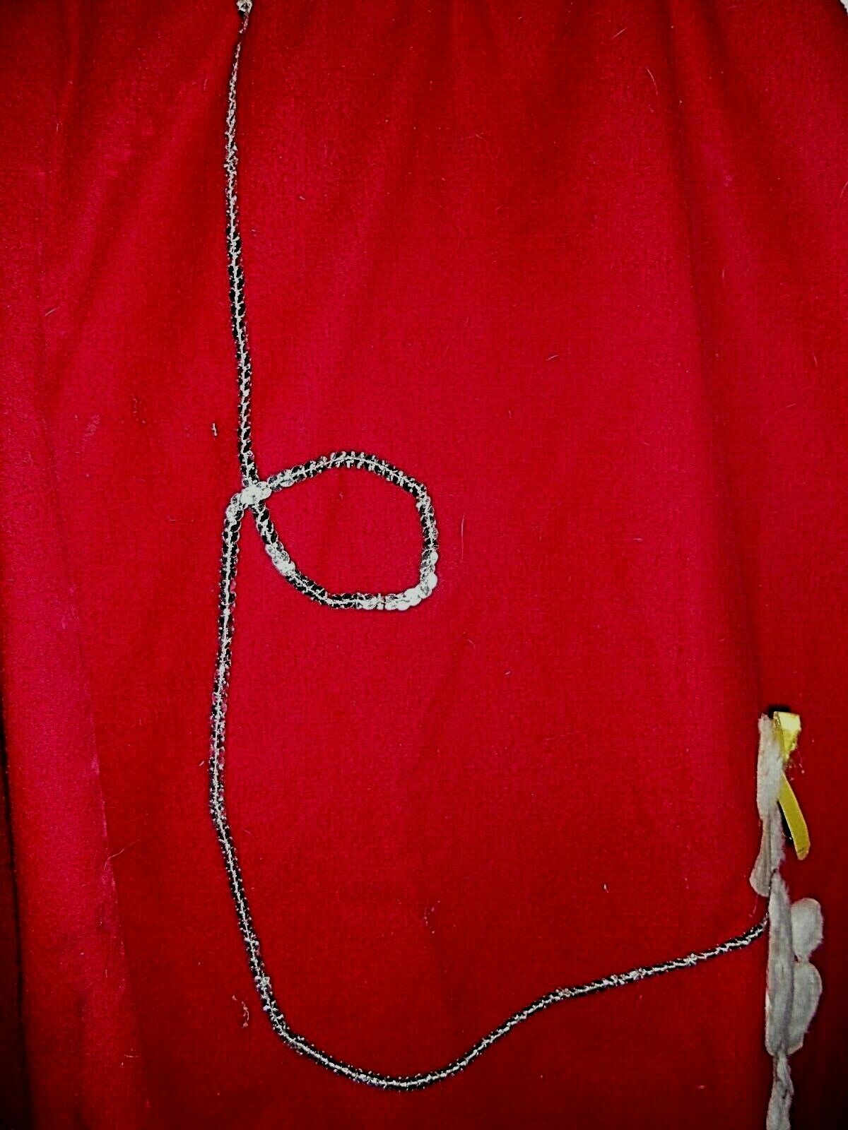 ORIGINAL MOM'S 1950S HANDMADE RED FELT POODLE CIRCLE SKIRT & SEQUINS SM 28