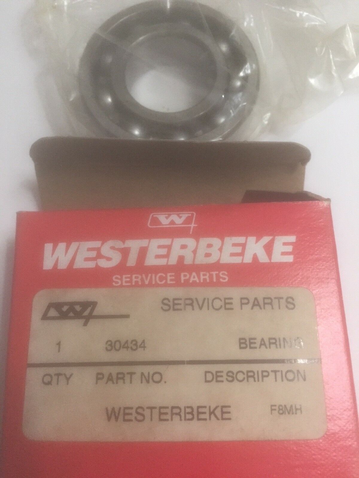 Genuine Westerbeke Bearing PN 30434 - Fresh Stock Dated February 2026