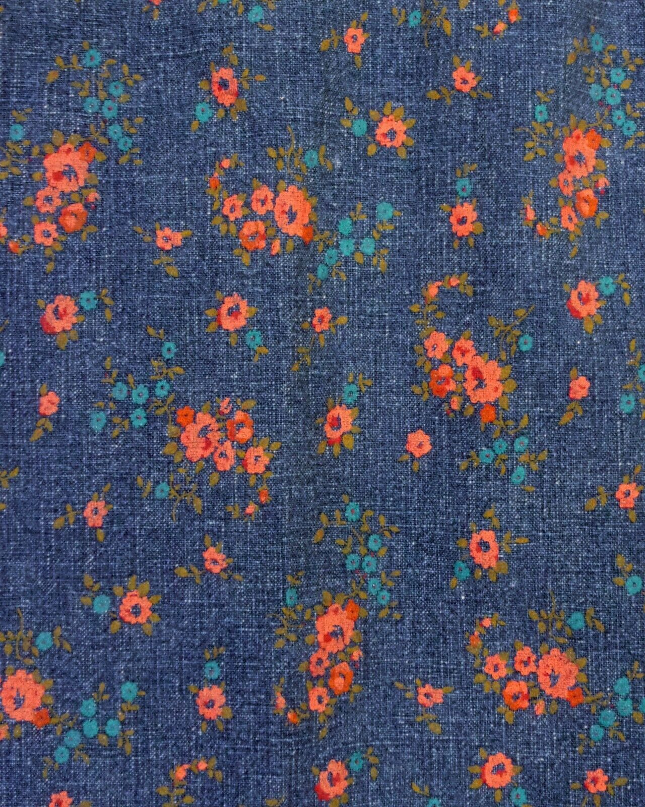 vtg 80s 90s Requirements Tiny Floral Pattern Cotton / Linen Denim Skirt sz 8 - Fresh Stock Dated March 2026