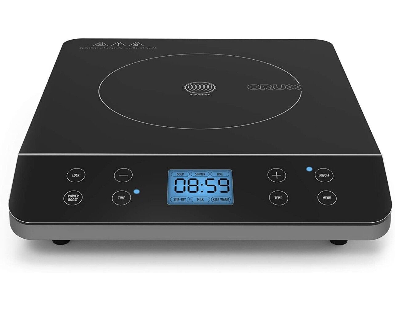 Crux Countertop Induction Burner, Portable Electric Hot Plate, Smart Black - Fresh Stock Dated February 2026