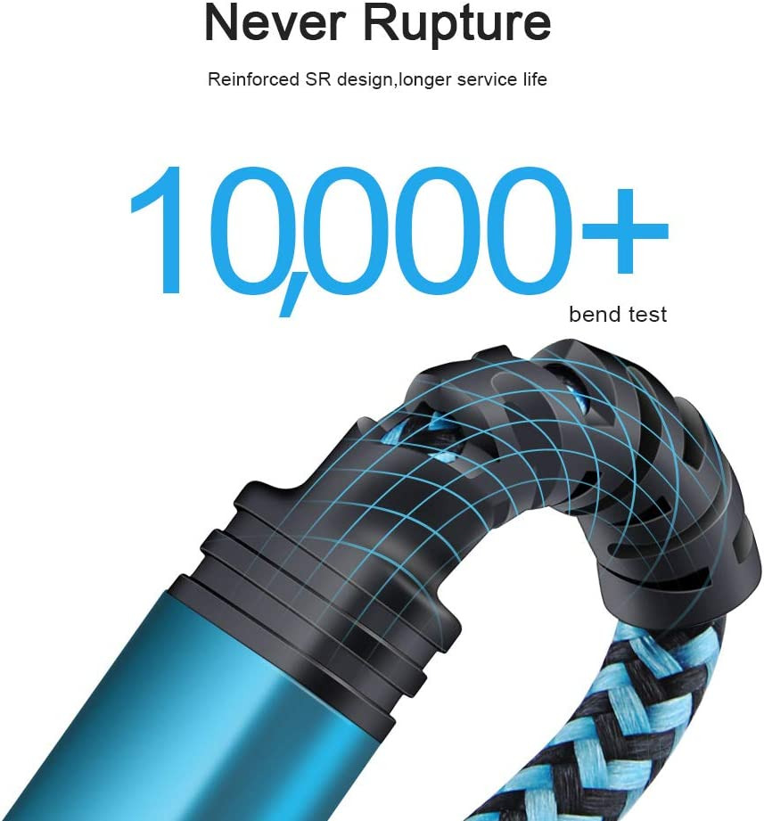 Type C Charging Cable, SIXSIM 5Pack 6FT white,rose-red,blue,green, purple - Fresh Stock Dated February 2026