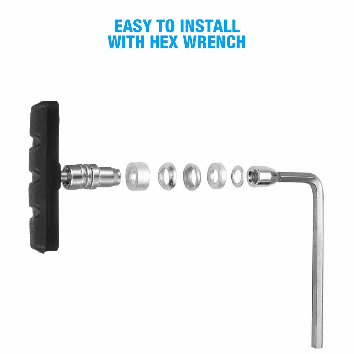 5 Pairs Bicycle Brake Pads Shoes 70mm Non-Slip Mountain Road Bike V Brake Blocks - Fresh Stock Dated February 2026