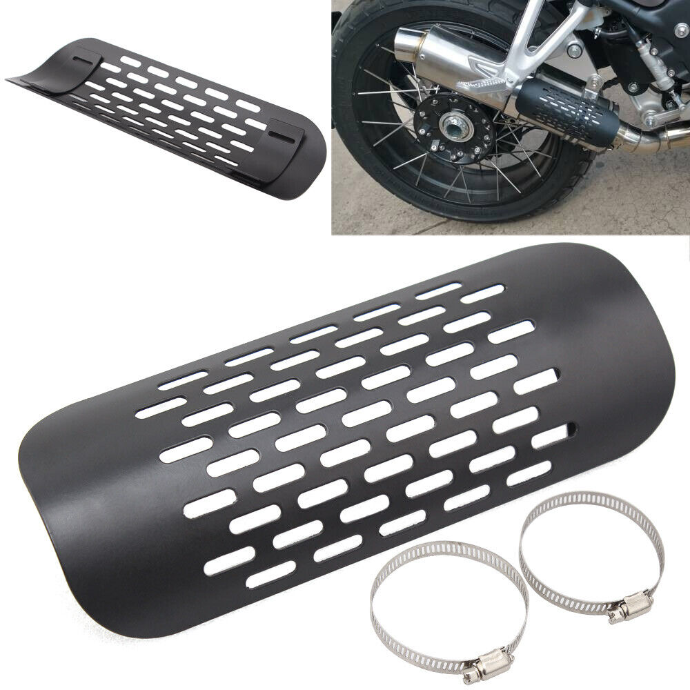 Universal Black Exhaust Muffler Pipe Heat Shield Cover Heel Guard For Motorcycle - Fresh Stock Dated February 2026