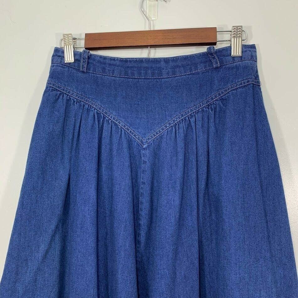 Vintage 90's Dark Wash Western Style High Waisted Denim Jean A Line Skirt - Fresh Stock Dated February 2026