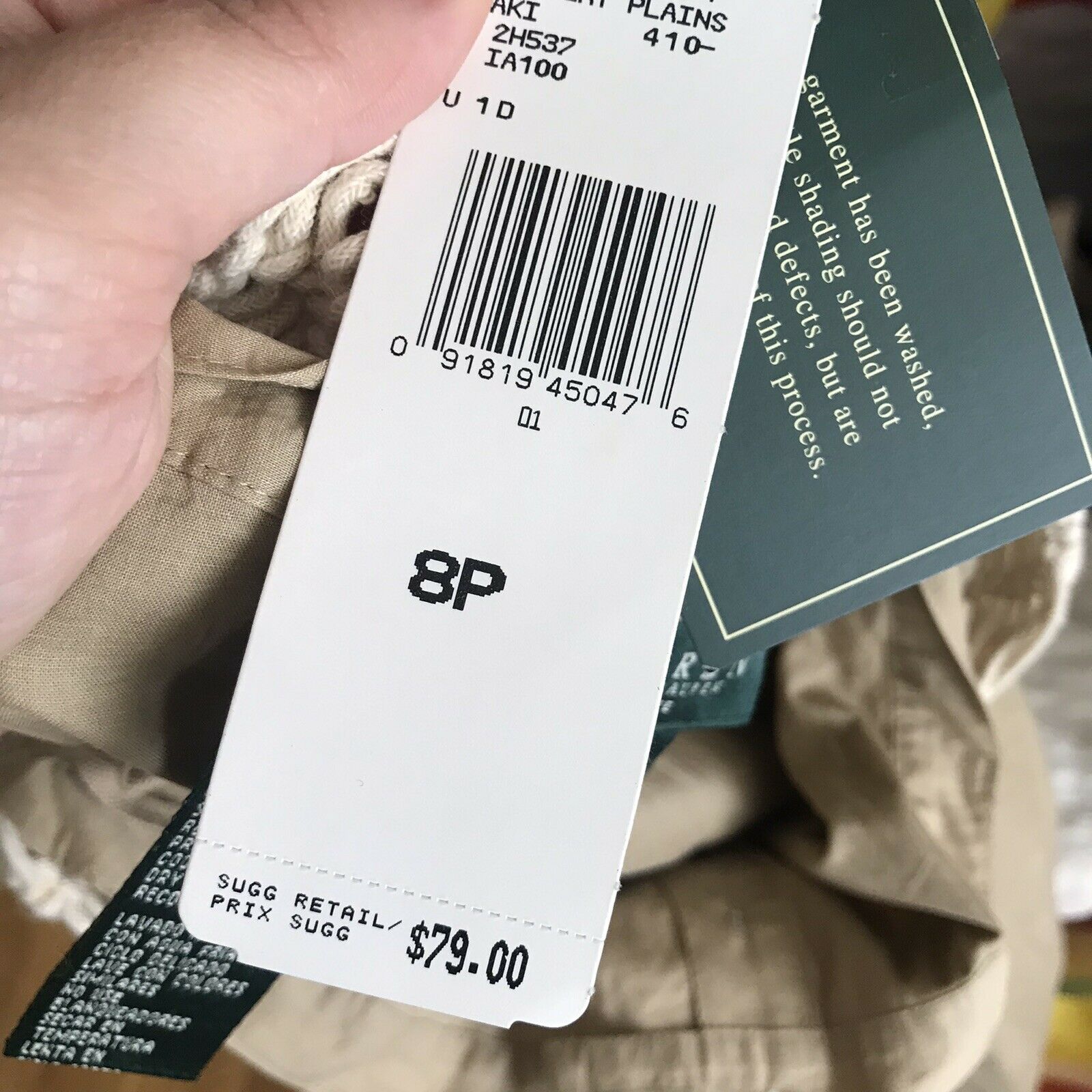 NWT Deadstock Vintage Lauren Ralph Lauren Tan Khaki Button Down Midi Skirt 8P - Fresh Stock Dated February 2026