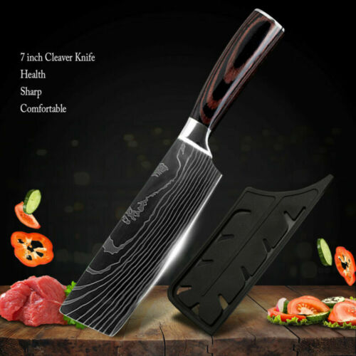 7'' Stainless Kitchen Knife Cleaver Steel Japanese Damascus Style Chef's Knife - Fresh Stock Dated December 2025