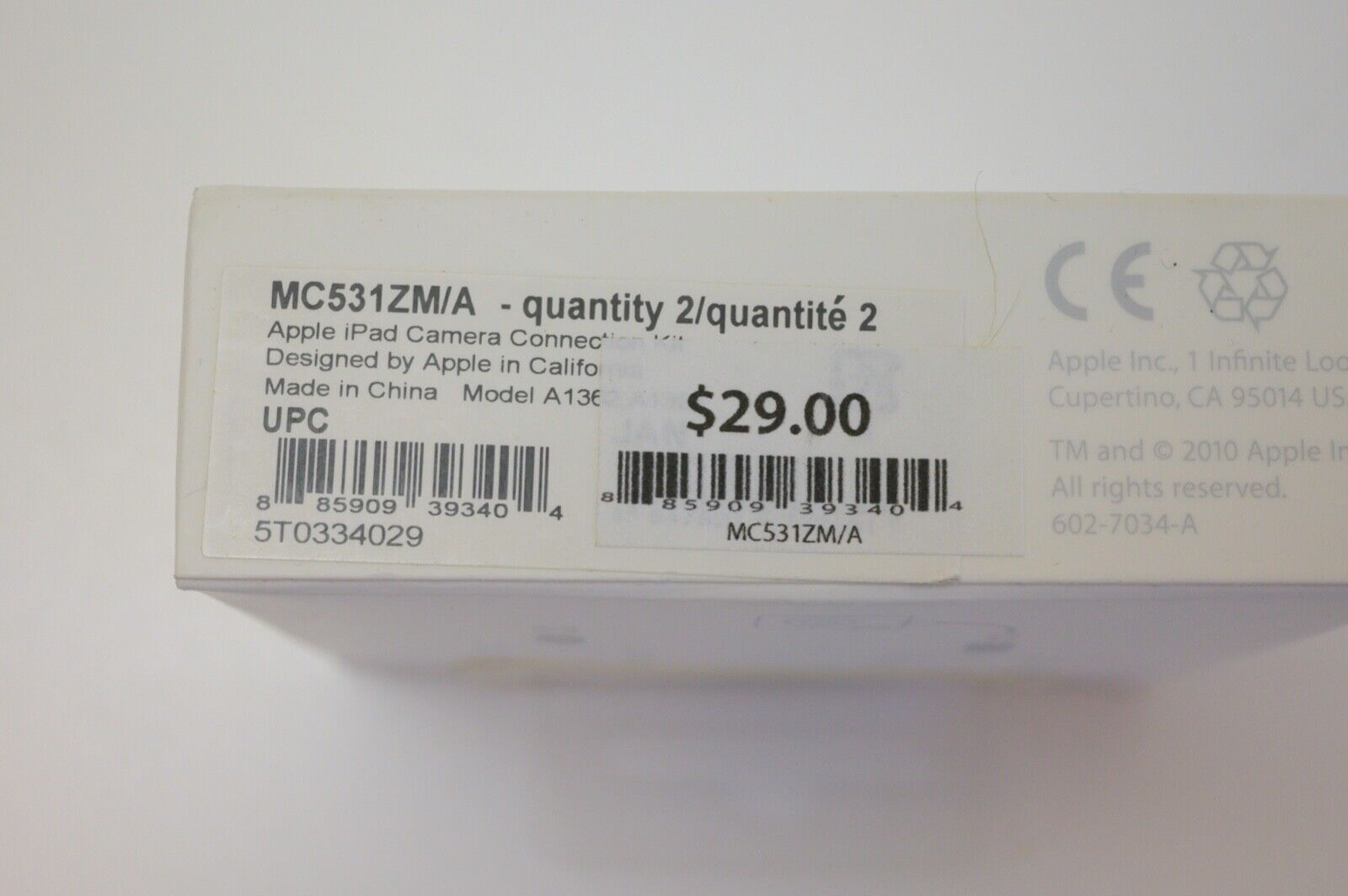 Apple iPad Camera Connection Kit MC531ZM/A - Fresh Stock Dated February 2026