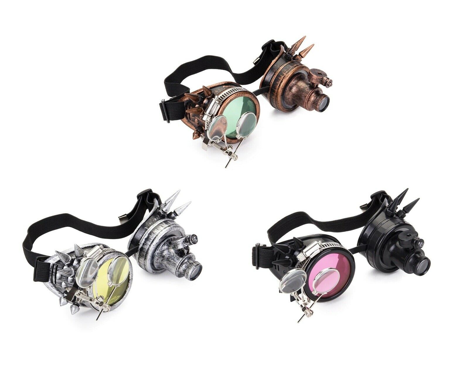 Vintage Rivet Steampunk Goggles Coated Plastic Cosplay Glasses Gothic Sunglasses - Fresh Stock Dated February 2026