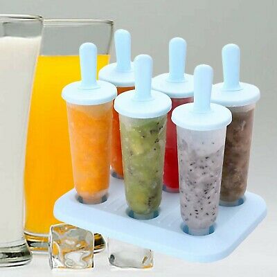 BESTONZON 6 Grids Popsicle Molds Ice Pop Makers Ice Pop Molds Plastic Popsicl... - Fresh Stock Dated December 2025