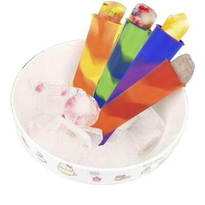 Set of 6 Silicone Ice Cream Mold Popsicle Holder Ice-Pop Sleeves Freezer Kitchen - Fresh Stock Dated March 2026