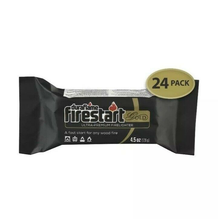 Duraflame Firestart Fire Starters Gold Ultra Premium 24-Pk Indoor & Outdoor NEW - Fresh Stock Dated December 2025