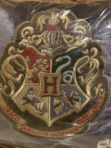 Harry Potter Pottery Barn Kids Hogwarts Crest Velvet Blue Pillow Bedding New - Fresh Stock Dated December 2025