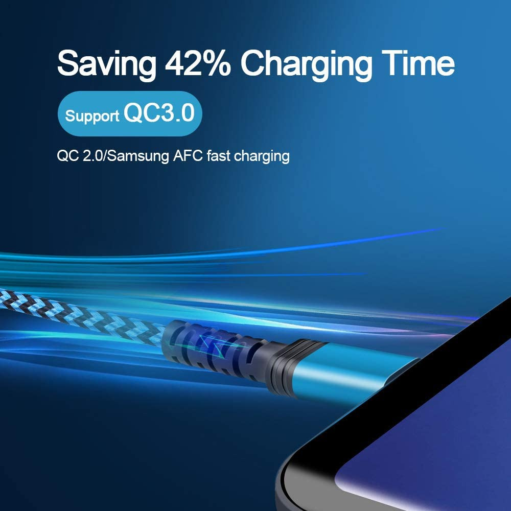 Type C Charging Cable, SIXSIM 5Pack 6FT white,rose-red,blue,green, purple - Fresh Stock Dated February 2026