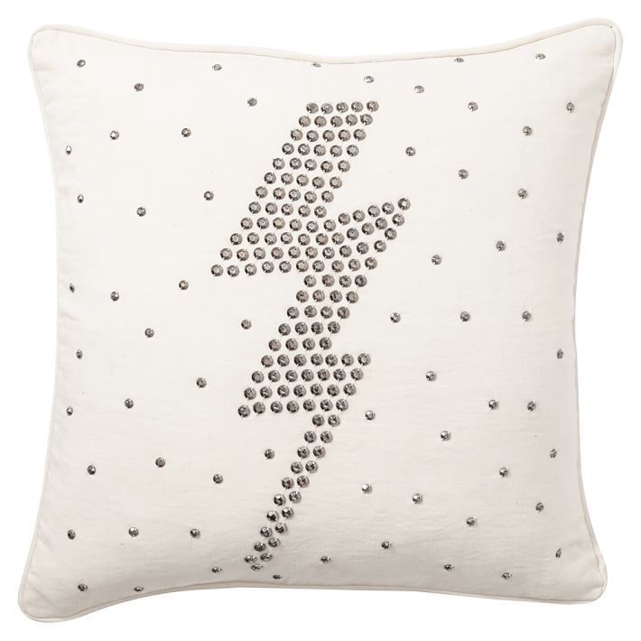 NWT Pottery Barn Teen PBteen White Lightning BLING STUDS Pillow Cover 16 x 16