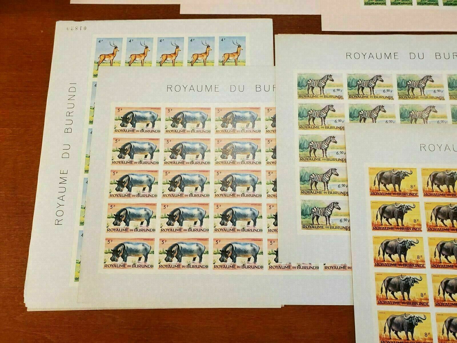 Burundi #73-84 IMPERF Showpieces! MNH FULL UNCUT SHEETS OF 25!!!! - Fresh Stock Dated December 2025