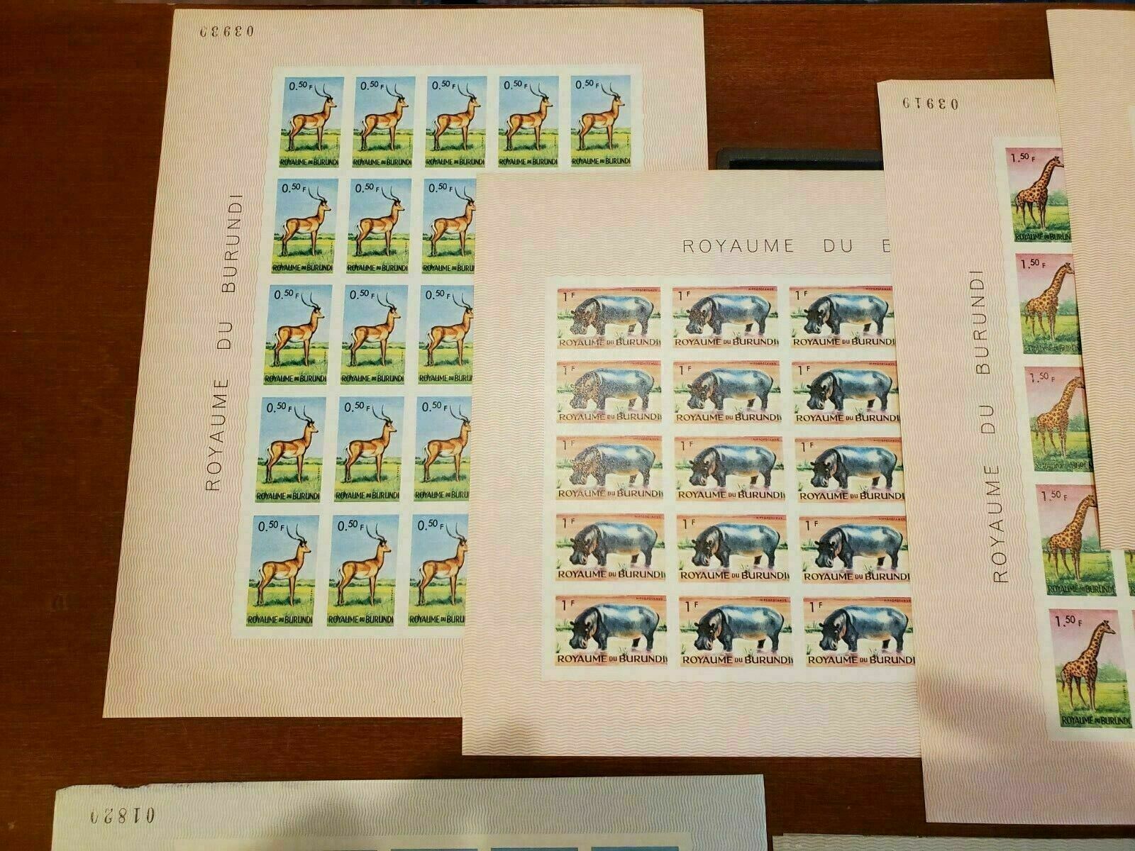 Burundi #73-84 IMPERF Showpieces! MNH FULL UNCUT SHEETS OF 25!!!! - Fresh Stock Dated December 2025