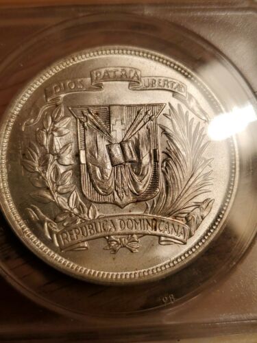 1952 Un Peso Dominican Republic MS63 Anacs - Fresh Stock Dated December 2025