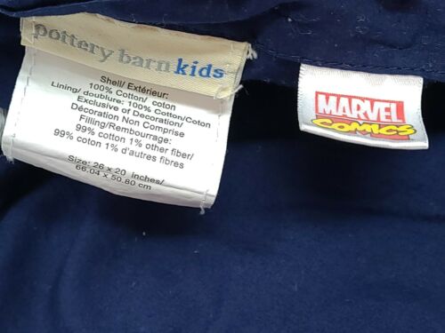 Pair Pottery Barn Kids Marvel Avengers Comics Quilted Standard Shams Set / 2 EUC - Fresh Stock Dated December 2025