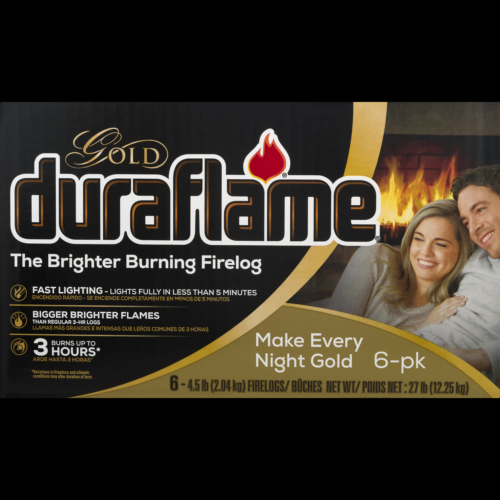 Duraflame Gold Ultra Premium 4.5lb 3-hr Brighter Burning Firelog 6 Pack Case - Fresh Stock Dated December 2025